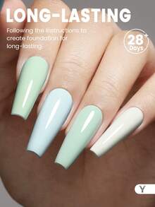 YOKEFELLOW 不含TPO和HEMA的绿色凝胶指甲油，春夏绿蓝色美甲，可卸除，高显色度，低气味，持久耐用，适合美甲沙龙DIY，居家美甲，女士女孩美甲礼物 - 彩色 - 查看 3