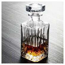 OISE ART STORE Bottiglia Vintage Per Liquore Wiskey Cognac Scotch In Vetro Con Tappo 9x23cm - - Multicolore - Visualizzare 4