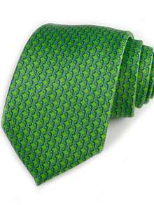 Exclusive Design Luxury Men's Digital Print Tie - Navy Blue With White And Beige Geometric Pattern, Super Fine Fiber, Woven Texture, Suitable For Thanksgiving, Father's Day And Campus Events - Multicolor - View 28