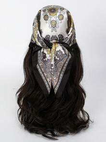 1条佩斯利花纹波西米亚风头巾，可作沙滩时尚围脖或连衣裙使用 - 多色 - 查看 62