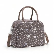 1pc Floral Pattern Insulated Lunch Bag, Quilted Thermal Lunch Tote, Food Storage Bag, Quilted Floral Handbag, Reusable Lunch Box, Leak-Proof Lunch Tote, Coquette Stylish Insulated Cooler Bag, Cute Lunch Tote, Large Capacity Reusable Thermal Cooler Bag, Home Storage Bag, Suitable For Work, Picnic Or Travel, School, Christmas Gift, Back To School Season - 兔子花 - 查看 1