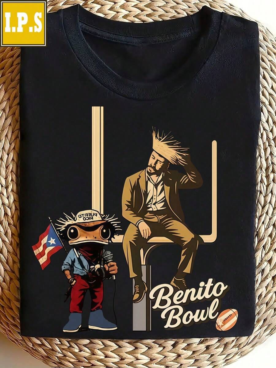 Damen-Jersey "Benito Bowl" – Camiseta com Coqui-Frosch-Motiv Aus Puerto Rico - Preto - Ver 1