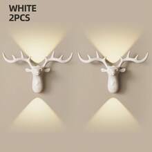 Smart LED Deer Wall Lamp With Touch Dimming & Motion Sensor, Up And Down Wall Lights Indoor With 3 Colors Dimmable, 1200mAh USB Rechargeable Night Light ,Wireless Magnetic Wall Wash Lights,Suitable For Stairs,Porch,Hallway, Bathroom, Bedrooms, Cabinets, Living Room, Bar Cabinet - 彩色 - 查看 12