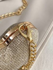 Nueva bolsa de embrague de acrílico, bolso de mano de moda con correa de cadena, bolso de hombro para fiesta, cita, regalo - Dorado - Ver 8