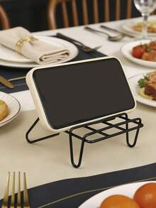 1个/2个创意铁艺小椅子手机支架，可调节角度桌面支架，简约桌面床头支架，家居装饰，适用于iPad，适合慵懒地观看视频，宿舍、汽车等场所均可使用。 - 彩色 - 查看 7