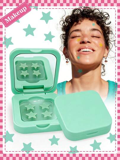 60 piezas Pegatinas con caras de celebridades - Pegatinas de estrellas, con caja de almacenamiento con espejo, forma de estrella linda, pegatinas decorativas amadas por las mujeres, pegatinas para decoración de rostro, para fiestas, festivales de música, accesorios para fotos, herramienta de maquillaje con espejo, pegatinas de recompensa, pegatinas de cobertura, unisex adulto, para decoración de rostro y Body, Y2K, ideal para citas, cumpleaños, aniversarios, regalos del Día de San Valentín o cualquier ocasión especial