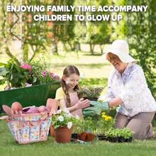 Gardening Set 14Pcs Gardening Tools For With Tote BagWatering Can Shovel Apron Garden Book And More Educational STEM Learning Outdoor For Toddlers Boys Girls PinkChildren's Growth Games, Fun And Joyful, Essential For Childhood - Pink - View 6