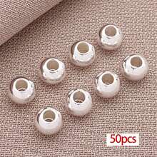 50颗4毫米光滑金珠，经久耐用，不易褪色，无缝隔珠，黄铜散珠，金珠，适用于珠宝制作 - 彩色 - 查看 9