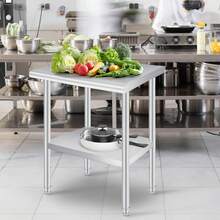 Mesa de trabajo de acero inoxidable, resistente, con estante inferior ajustable para cocinas, restaurantes y hoteles. - Plateado - Ver 5