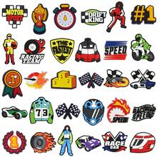30pcs Plastic Racing Style Shoe Charms, Trophy Timer Racing Suit Podium Helmet Cool Racing Pattern DIY Shoe Accessories - Multicolor - View 1