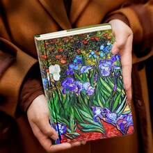 1本，256页，复古硬皮笔记本 - 梵高艺术，彩色内页，烫金激光压纹，计划本，DIY剪贴簿，便携式日记本，旅行日志，学校办公用品，完美礼物 - 單件 - 查看 9