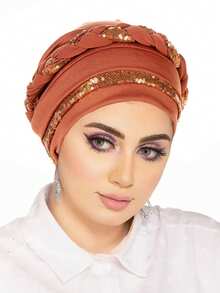 1件刺绣编织头巾 | 穆斯林头巾帽，多色套头帽，布料材质，可调节，透气，建议手洗 - 顏色 - 查看 11