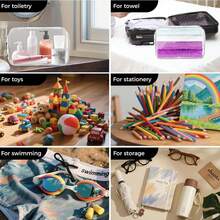 透明洗漱包，3个装，TSA认证旅行洗漱包，可随身携带，机场航空旅行配件包，夸脱容量，女士化妆包，化妆品收纳包，化妆品收纳袋，洗漱旅行包 - 白色 - 查看 4