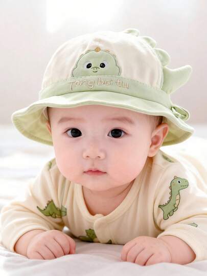 1顶婴儿遮阳帽，薄款可调节帽檐，适合女婴户外防晒，春秋季适用