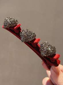 3件套/2件/1件 时尚轻奢水钻侧夹，多层镂空纹理公主头鸭嘴发夹，适用于盘发 - 彩色 - 查看 7