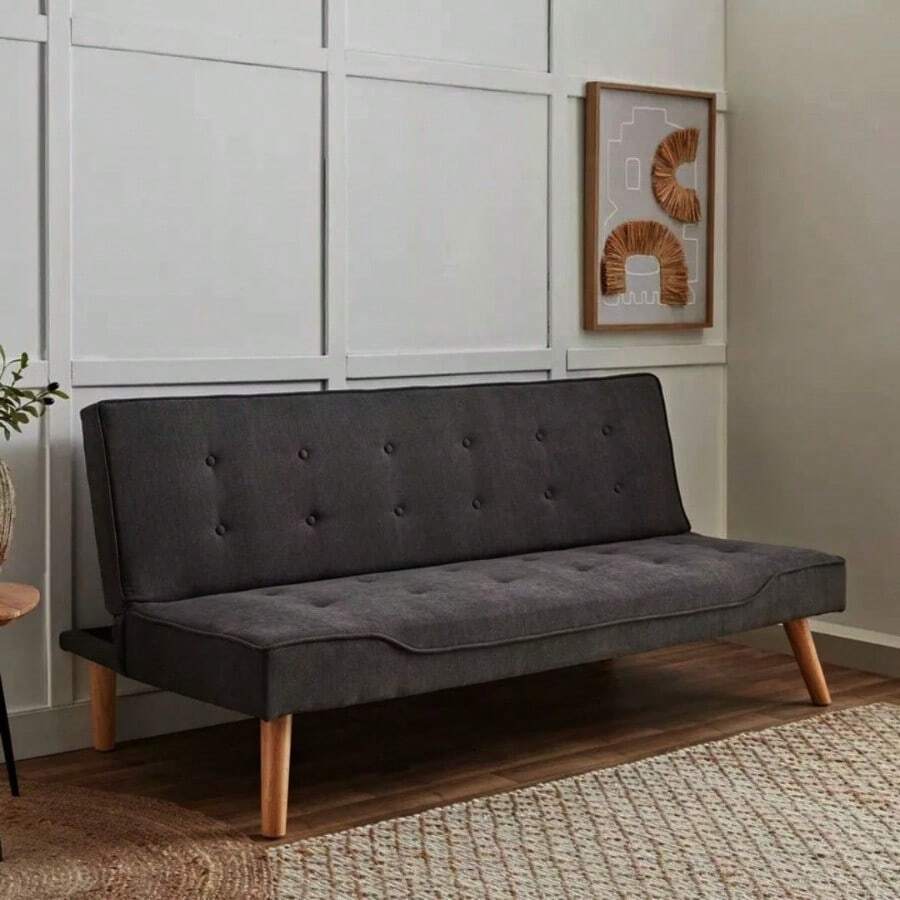 Sofá Cama Gris Oscuro Taipei - Negro - Ver 1