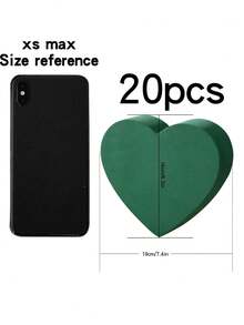 20片/10片/5片/4片/2片 19厘米/7.48英寸 * 15厘米/5.91英寸 * 8厘米/2.54英寸 圆形绿色干湿两用花泥，人造花泥块，适用于婚礼、插花 - 彩色 - 查看 19