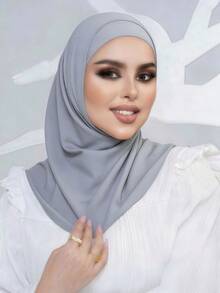 1顶女士中东/阿拉伯/迪拜/土耳其穆斯林经典纯色端庄优雅休闲头巾帽，柔软透气的莫代尔/棉混纺面料，适合日常生活、节日、祈祷等场合。 - 多色 - 查看 18