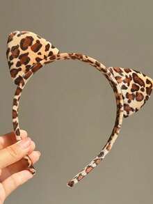 2pcs/1pc Cute Cat Leopard Cheetah Ear Headband For Women,Animal Ear Hairbands For Party Costume Accessories - Multicolor - View 8