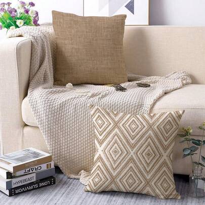 2Pcs Decorative Pillow Covers, Geometric Pattern Cushion Co…