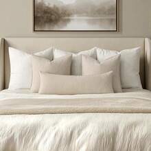 MIULEE Decorative Long Body Lumbar Throw Pillow Cover 14x36 Inch Natural Beige Boho Farmhouse Neutral Couch Throw Pillow For Bed Pack Of 1 Accent Outdoor Modern Sofa Cushion Livingroom Home Decor - 自然米色 - 查看 3