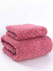 1 pièce/2 pièces/3 pièces/4 pièces Serviettes de famille en polaire de corail douces et absorbantes, de couleur unie, sans peluche, légères, pour couples, séchage rapide pour usage domestique. Serviette de toilette 34*75cm ou serviette de bain 70*140cm ou 1 pièce 34*75cm serviette de toilette + 1 pièce 70*140cm serviette de bain Décoration de salle de bain - Fushia - Voir 12