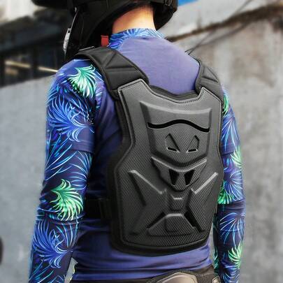 1 Pc New Motorcycle Armor Vest Moto Cycling Vest Off Road Racing Protection Chest Back Protector Motocross Armor Vest Dirt Bike Mountain Bike Off-Road Body Armor Protective Gear Anti-Fall Cycling Accessories Riding Essentials For Women Men Rider Gift