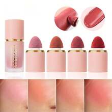 1pc Liquid Blush & Contour, Natural Makeup Effect, Easy To Apply, Matte Blush Liquid, Suitable For Daily, Festival, Party, Stage Makeup, Facial Cosmetics - 彩色 - 查看 2