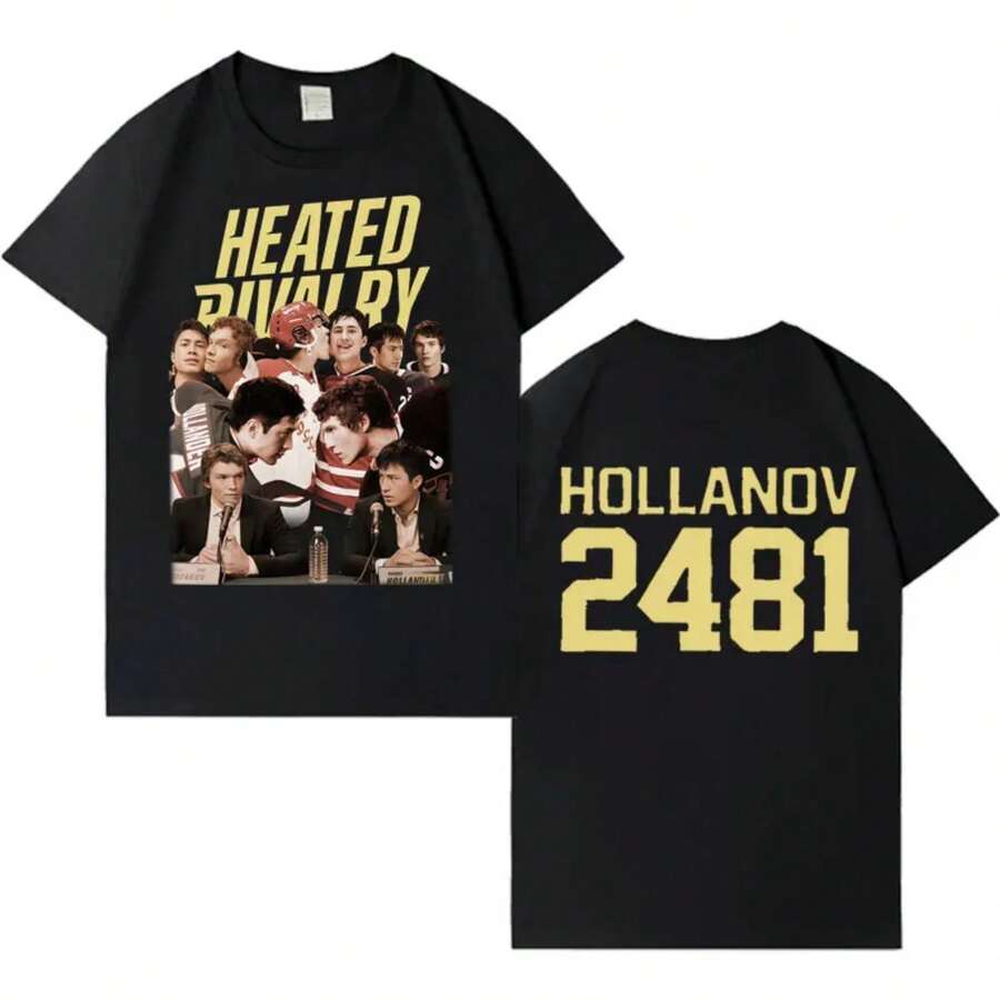 2025 Heated Rivalry Shane Hollander Ilya Rozanov Harajuku Ti-De T Shirts Mens Womens Casual Tee Shirt - Đen 1 - Xem 1
