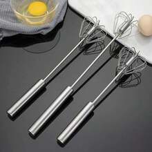 1pc Baking-Specific Semi-Automatic Egg Beater Stainless Steel Hand Push Mixer Egg Whisking/Cream Mixing Graduation Essential - Multicolor - View 11