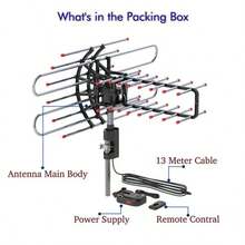 TA-851 Plus 360°Rotation UV Dual Frequency 45-860MHz 22-38dB 42.65ft Cable Outdoor Antenna - US A Type Plug(110-127V) - View 1
