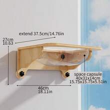 Suction Cup Space Capsule, Cat Hammock, Hanging Nest, Pet Glass Hanging Bed, Wall-Mounted Stable Without Drilling, Cat Aerial Playground, Can Play And Sleep, Suction Cup Space Capsule, Sisal Scratching - one-size - View 2