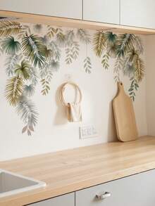 2pcs Removable Plant Leaf Wall Stickers, Bedroom Wall Vine Decals - 69243-pale Shadow - View 5