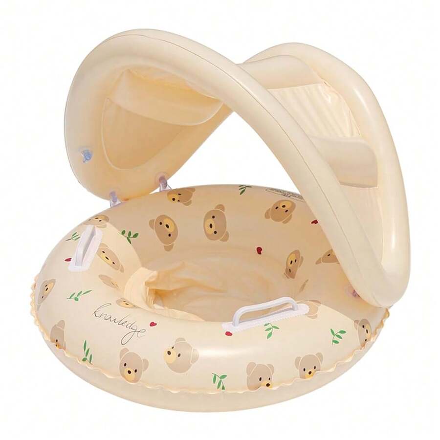 Kids Swimming Ring, Leak-Proof Inflatable Swimming Float With Handles, Seat And Sunshade, Suitable For Swimming Pool And Beach - Multicolor - View 1