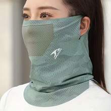 1件装透气无缝夏季颈套，男女通用弹性面罩，适合骑行和户外运动，时尚保暖，舒适贴合 - 多色 - 查看 2
