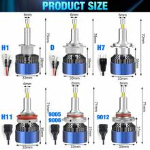 TOAUTO 2 bóng đèn pha LED ô tô 3D 360 H7 200W 40000LM Canbus H1 H11, đèn sương mù, 9 đèn LED cắm là chạy, 6000K - A - Xem 2