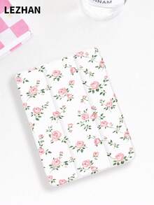 1pc Rose Flower Pattern Tablet Protective Case With Pencil Slot, Shockproof, Tri-Fold Stand, Compatible With IPad 10.2", IPad Pro 11" 2021/2020/10th Gen, IPad (A16) 11" 11th Gen 2025, IPad 8th/9th/10th Gen, Galaxy Tab A8 10.5" 2022, Matepad 10.4"/Tab, Romantic Gift For Valentine's Day - Multicolor - View 4