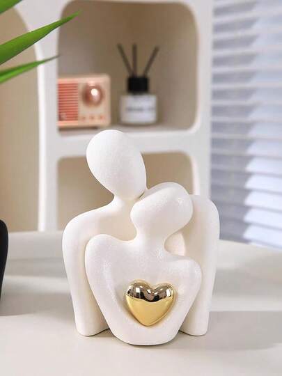 1Pc Mini Embracing Couple Statue, Resin Home Decor For Shelf & TV Stand | Wedding Decor, Unique Gift For Her, Room Decor Aesthetic, Wall Decor For Bedroom, Vintage Home Decor, Anniversary Gift