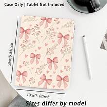 1个粉色蝴蝶结翻盖保护套，带笔槽，兼容华为Matepad SE 11英寸/Matepad Pro 11英寸/Matepad 11.5英寸2026、荣耀平板8/9/10、荣耀GT 11.5英寸/X7/X8A/X9/X8Pro/X9Pro/X10 PRO/V9/V8 Pro、S11/A11/A11+、红米、苹果、OPPO、vivo等品牌，具备自动休眠/唤醒功能，适合开学季、情人节等场合。 - 彩色 - 查看 3