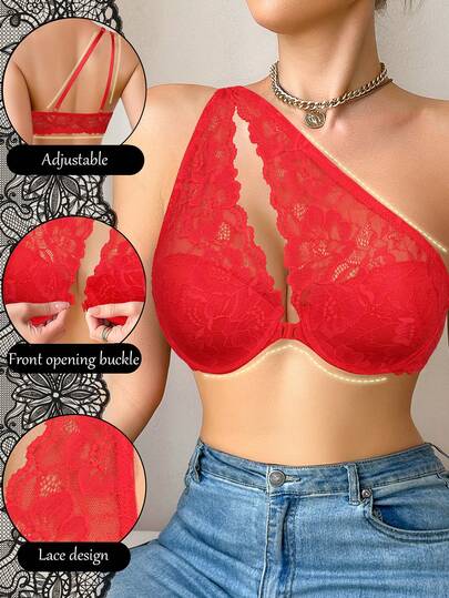 女士性感蕾丝钢圈文胸 - 前扣式，提拉支撑，舒适贴合，适合搭配各种服装和内衣系列