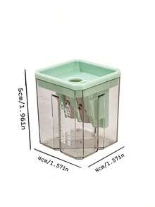 4pcs Random Cartoon Double Hole Square Pencil Sharpener, Suitable For Various Pencil Types, Practical And Clean Design With Shavings Collector, Transparent To Check Remaining, Compact And Portable, Durable And Odorless, Ideal For Students And Office Use - Square - View 2