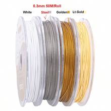 1/4 cuộn dây thép không gỉ 304 7 sợi màu vàng và bạc - Dây thủ công siêu mềm dẻo với độ dày siêu mỏng 0.3mm-0.6mm, độ bền chắc chắn để làm vòng cổ & vòng tay, các dự án DIY xâu hạt, dây dùng để làm trang sức, tạo vòng tay, thủ công không cần bảo dưỡng (1/4 cuộn) - dây - Xem 26