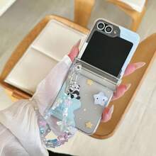 Ốp lưng điện thoại gập hình gấu trúc sao hoạt hình dễ thương có dây đeo, tương thích với Samsung Galaxy Z Flip3 5G/Galaxy Z Flip 4 5G/Galaxy Z Flip 5 5G/Galaxy Z Flip 6 5G/Galaxy Z Flip 7 5G, mềm mại và đáng yêu, bảo vệ màn hình có thể gập lại. - Nhiều màu - Xem 5