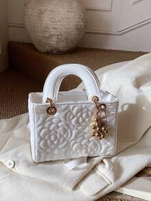 Dedoo Túi xách nữ Daphne cao cấp, sang trọng, bán chạy nhất, thiết kế thêu kim cương, kiểu dáng tote, thích hợp cho kỳ nghỉ xuân/hè, đi học, đi làm hàng ngày, quà Giáng sinh, tiệc tùng, đám cưới và các dịp khác. - Màu be - Xem 9