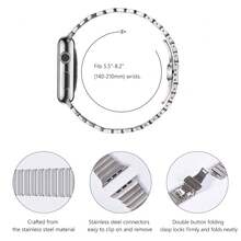 Titanium & Stainless Steel Link Bracelet Compatible With Apple Watch Band Ultra 3 2 1 Band 49mm Series11 10 9 8 7 6 5 4 3 2 1 46mm 42mm 45mm 44mm 41mm 40mm 38mm Series 3-11 - Silver - View 4
