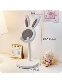 1pc Cute Rabbit Shaped Adjustable Phone Stand, Desktop Cute Rabbit Phone Holder Compatible With All Phones, Phone Accessories, Workspace Accessories, Rabbit Design, Fun Decor, Cute Rabbit Phone Stand, Desktop Angle And Height Adjustable Phone Support - Rabbit Support - View 14
