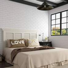 BG Set Of 10 Self-Adhesive 3D Brick Wall Panels For Bedroom And Living Room Decoration - 白色磚 - 查看 5