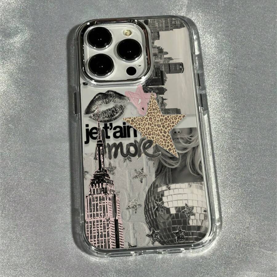 1pc Stylish Leopard Print Patchwork Phone, Soft And Suitable 17, 16, 15, 14, 13, 12, 11 Pro, 14, 16E Plus, XS, XR, X, 8,, SE 2020, Full Coverage Anti-Drop Phone. Transparent Magnetic Love Phone – Valentine's Must-Have - 1 cái - Xem 1