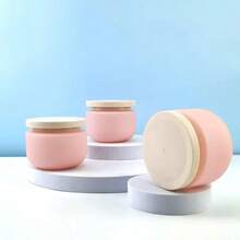 1/3pcs 250ml Pink Cream Jar With Lid Body Lotion Scrub Jar Hair Mask Cosmetic Bottle Container Travel Portable Dispenser Bottle - Pink - View 2