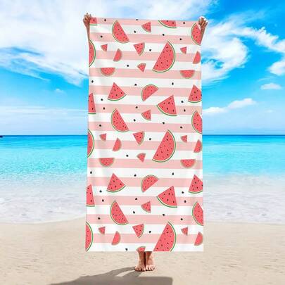 1 khăn tắm biển sọc tối giản màu hồng nhạt, khăn tắm biển cỡ lớn họa tiết dưa hấu, khăn tắm, khăn tắm biển kiểu dáng thời trang, dùng cho phòng tắm, bơi lội, tập thể dục, yoga, mềm mại và thoải mái, sợi siêu mịn, nhẹ và dễ mang theo, chắn gió và chống nắng, chống cát khi đi du lịch mùa hè, khăn tắm biển trang trí phòng tắm cần thiết cho kỳ nghỉ biển (Nhiều màu để lựa chọn)